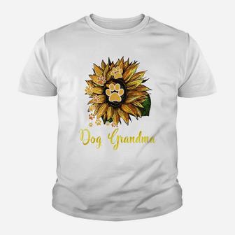 Dog Grandma Sunflower Shirt Funny Cute Family Gifts Apparel Youth T-shirt | Crazezy