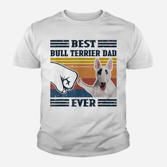 Dog Vintage Best Bull Terrier Dad Ever Father's Day Youth T-shirt | Crazezy