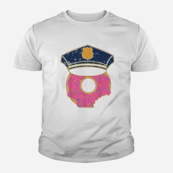 Donut Sprinkles Police Hat Cop Awesome Doughnut Food Gift Youth T-shirt | Crazezy CA