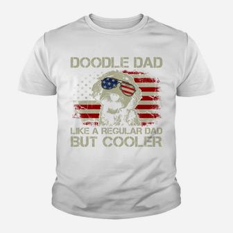 Doodle Dad Goldendoodle Regular Dad But Cooler American Flag Youth T-shirt | Crazezy UK