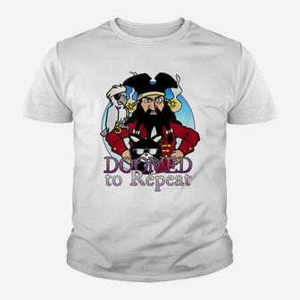 Doomed To Repeat Comic Strip Bird Cat Pirate Funny Youth T-shirt | Crazezy AU