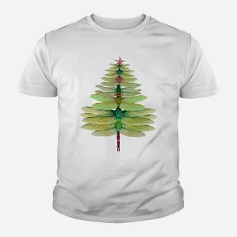 Dragonfly Christmas Tree Funny Dragonfly Lovers Xmas Sweatshirt Youth T-shirt | Crazezy