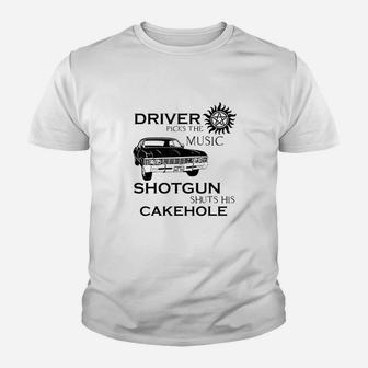 Driver Picks The Music Shuts His Cakehole Youth T-shirt | Crazezy DE