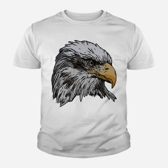 Eagle Imprint American Bird Animal Retro Art Motif Bald Sweatshirt Youth T-shirt | Crazezy