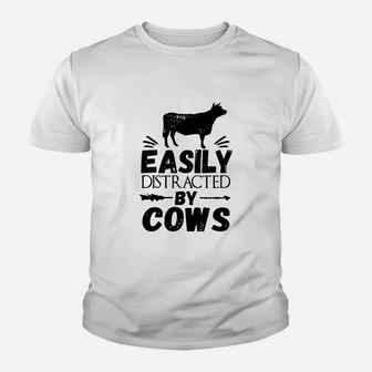 Easily Distracted By Cows Youth T-shirt | Crazezy UK