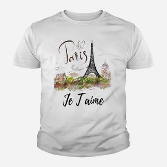Eiffel Tower Paris Shirt Vintage I Love Paris France Shirt Youth T-shirt | Crazezy AU