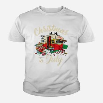 Enjoy Christmas In July Hippie Rv Camping Gift Camping Lover Youth T-shirt | Crazezy
