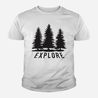 Explore Pine Trees Outdoor Adventure Cool Youth T-shirt | Crazezy UK