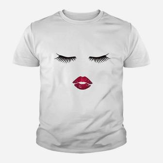 Eyelash Lips Lipstick Lash Youth T-shirt | Crazezy