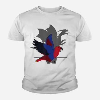 Female Eclectus Dragon Shadow, Funny Screaming Dragon Birb Youth T-shirt | Crazezy UK