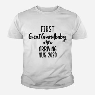 First Great Grandbaby Baby Announcement Reveal Gift Youth T-shirt | Crazezy