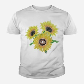Florist Floral Yellow Flower Blossom Cute Sunflower Youth T-shirt | Crazezy