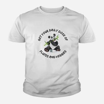 Flute Players Gifts Panda Flute Youth T-shirt | Crazezy DE