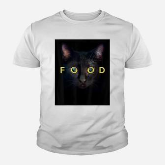 Food Black Cat Face Yellow Eyes Cats Lovers Gifts Men Women Youth T-shirt | Crazezy CA