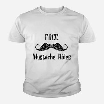 Free Mustache Rides Youth T-shirt | Crazezy UK