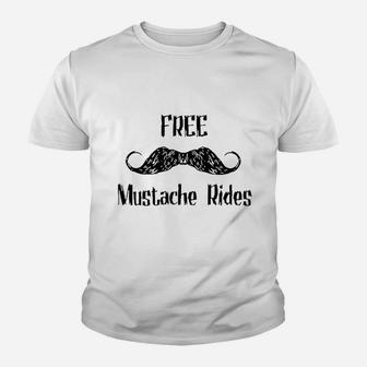 Free Mustache Rides Youth T-shirt | Crazezy CA