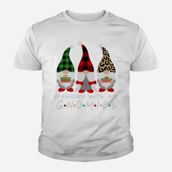 Friends Gnomes Christmas Hanging With My Gnomies Leopard Sweatshirt Youth T-shirt | Crazezy UK