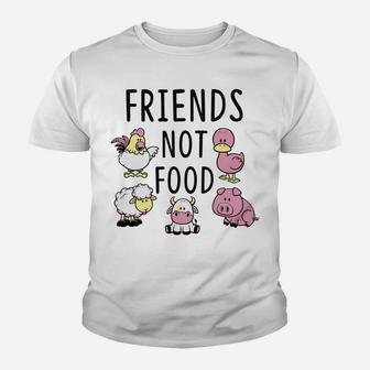 Friends Not Food Cute Vegan Christmas Gift Youth T-shirt | Crazezy CA
