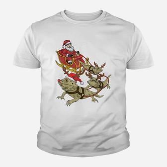Funny Bearded Dragon Christmas Tee For Reptile Lover Youth T-shirt | Crazezy