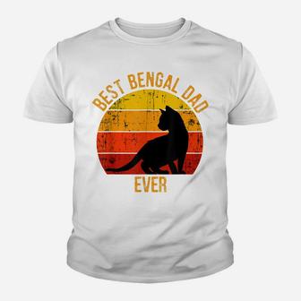 Funny Best Cat Dad Ever Vintage Retro Bengal Gift Youth T-shirt | Crazezy UK