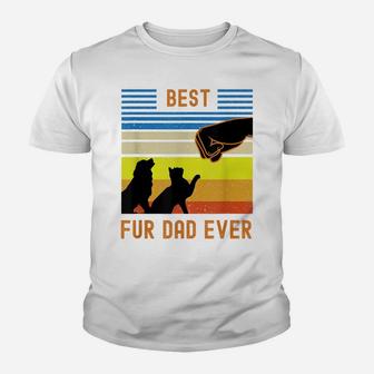 Funny Best Fur Dad Ever Vintage Retro Dog And Cat Owner Gift Youth T-shirt | Crazezy