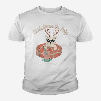 Funny Christmas In July, Cat Lovers Youth T-shirt | Crazezy DE