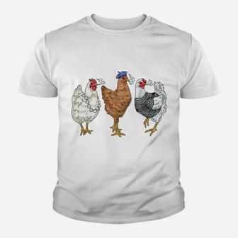Funny Christmas Shirt Three French Hens Chicken Lovers Sweatshirt Youth T-shirt | Crazezy CA