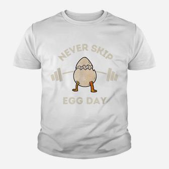 Funny Cook Shirts Chef Gift Gym Owner Never Skip Egg Day Fun Youth T-shirt | Crazezy