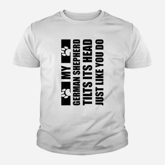 Funny German Shepherd Head Tilt Youth T-shirt | Crazezy CA