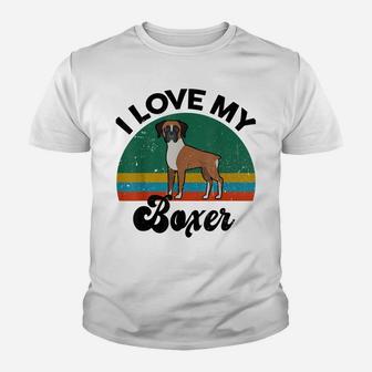 Funny I Love My Boxer For Dog Mom Dad Lover Youth T-shirt | Crazezy