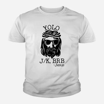 Funny Jesus Easter Yolo Jk Brb Texting Youth T-shirt | Crazezy