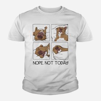 Funny Lazy Pitbull Not Today World Lazy Day Pitbull Lovers Sweatshirt Youth T-shirt | Crazezy