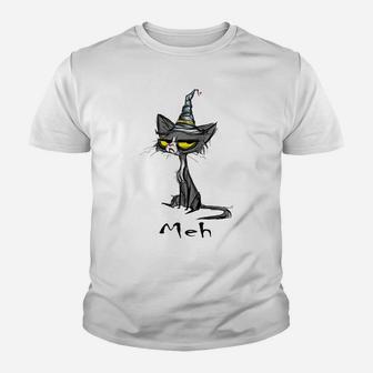 Funny Meh Cat For Cat Lovers Raglan Baseball Tee Youth T-shirt | Crazezy AU