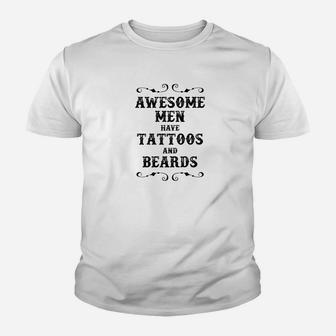Funny Mens Humor Awesome Men With Tattoos And Beards Youth T-shirt - Thegiftio