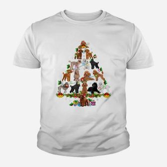 Funny Poodle Christmas Tree Ornament Decor Xmas Dog Dad Mom Youth T-shirt | Crazezy AU