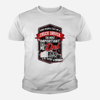 Funny Semi Truck Driver T Shirt Gift For Truckers And Dads Youth T-shirt | Crazezy