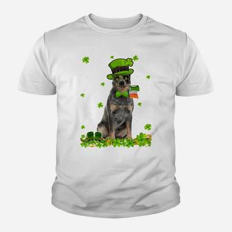 Funny St Patricks Day Australian Cattle Dog Cute Shamrock Youth T-shirt | Crazezy DE