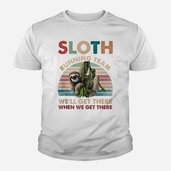 Funny Vintage Sloth Running Team Marathon Runners Jogging Youth T-shirt | Crazezy AU