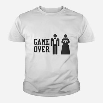Game Over Mesh Cap Funny Bachelor Party Wedding Humor Trucker Hat Youth T-shirt | Crazezy