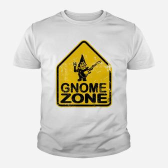 Garden Gnome Rocker Guitar Street Sign Youth T-shirt | Crazezy