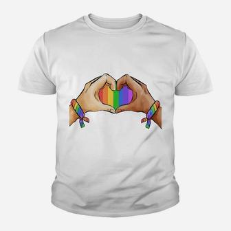 Gay Pride Clothing Lgbt Rainbow Flag T Shirt Tee Heart Unity Youth T-shirt | Crazezy