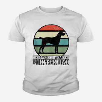 German Shorthaired Pointer Dad I Retro Pointer Dog Youth T-shirt | Crazezy