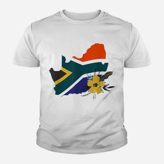 Ggt South African Inspired Flag And Happy Flower Feather Youth T-shirt | Crazezy