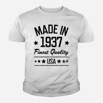 Gift For 83 Year Old Man Woman Made In 1937 Usa Black Print Sweatshirt Youth T-shirt | Crazezy