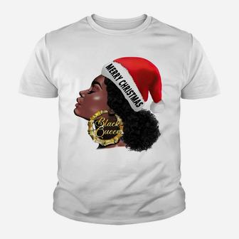 Gifts Afro Diva Merry Christmas Santa Melanin Black Queen Sweatshirt Youth T-shirt | Crazezy CA