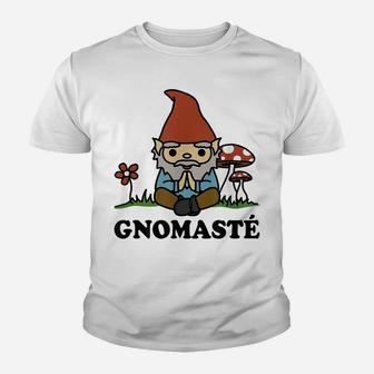 Gnomaste Cute Meditating Gnome Funny Yoga Tshirt Youth T-shirt | Crazezy AU