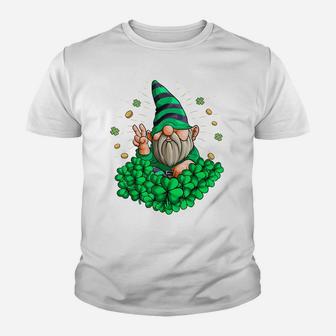 Gnome Hippie Leprechaun Shamrock Patty Day Gnome St Patrick Youth T-shirt | Crazezy
