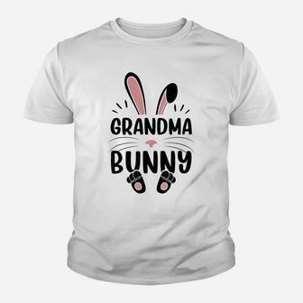 Grandma Bunny Funny Matching Easter Bunny Egg Hunting Youth T-shirt | Crazezy
