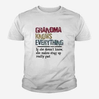 Grandma Knows Everything If She Doesnt Know Gift Youth T-shirt - Thegiftio UK