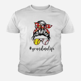 Grandma Life Softball Baseball Youth T-shirt | Crazezy AU
